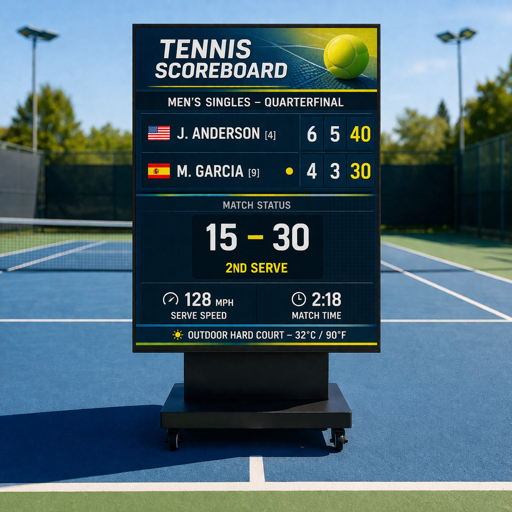 Outdoor courts and field display